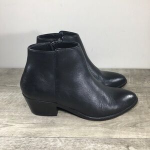 Thursday Boot Company Downtown Inside Leg Zip Black Leather Womens Boots Size 7